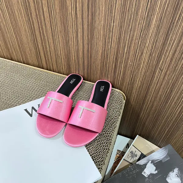 2024 New fashion Sandals Designer Women's tom black flip flop men ford miui Rubber Flat Sliders luxury sandale Hotel Mule Slide Summer mius loafer Beach Slipper