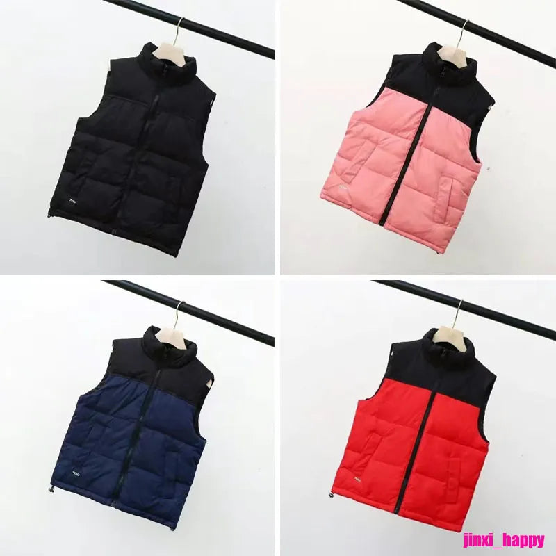 Boys Down Coat Vest Kids Luxury North Winter The Face Vests Bodywarmer waistcoats Face Jacket puffer Outdoor Warm sleeveless Feather Parka Outwear BLACK