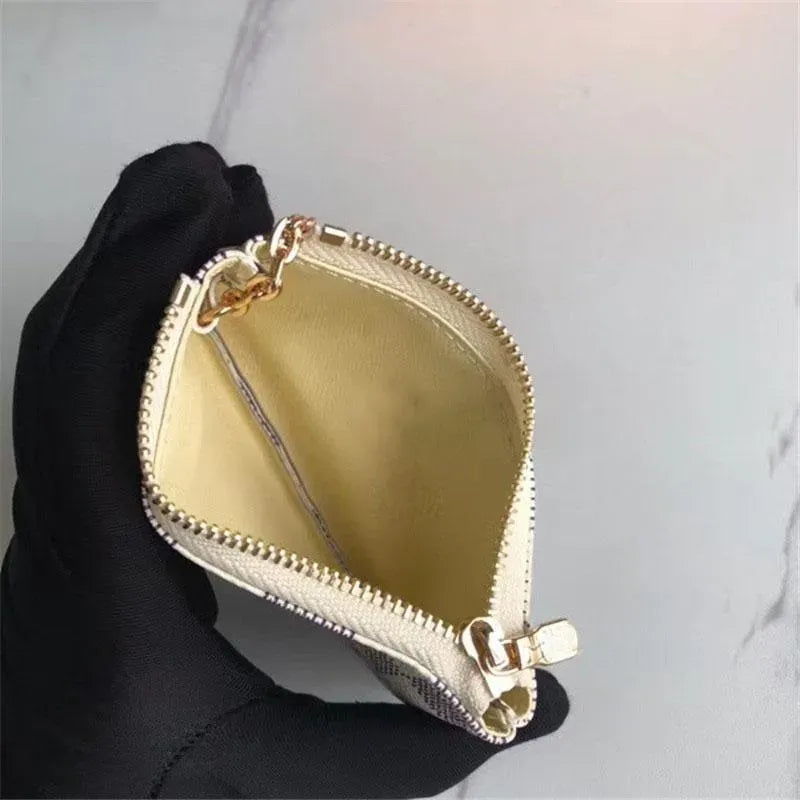 Womens card holder small zippy wallets key coin purse Brown flower M62650 poke keychain Genuine Leather luxury mens Designer wallet Coin Purses Key pouch CardHolder