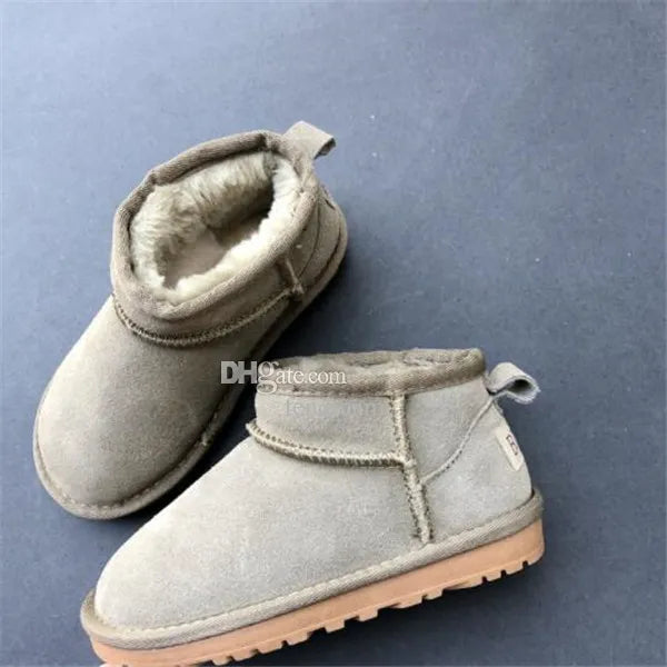 Brand Children Girls Mini snow boots Winter Warm Toddler WGG Boys Kids Children's Plush Warm Shoes size EU21-35