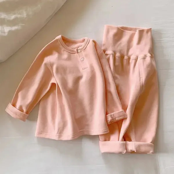 Baby Kids Pajamas Sets Long Sleeve Pijamas TopsPants 2pcs Cotton Boys Sleepwear Suit Autumn Girls Children Clothing 240325