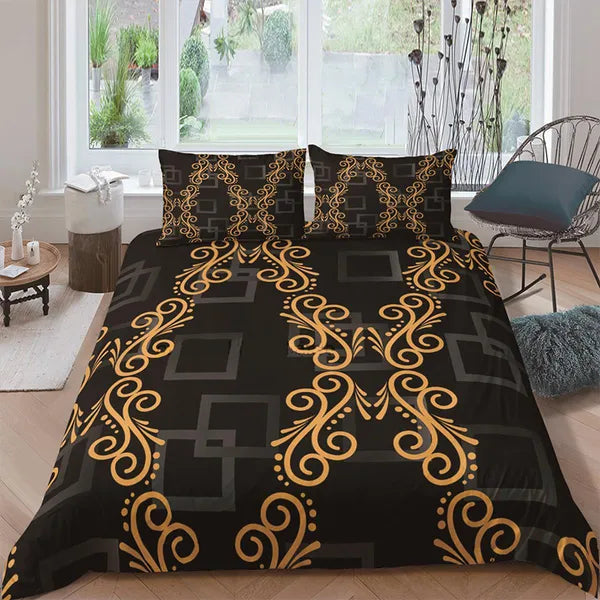 Bedding sets Luxury Baroque Modern Art 3D Golden Lion Animal Linen Set Duvet Cover 23 PCS Single Double Microfiber 221117