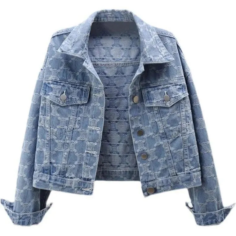 C2036 designer jacket women long sleeve Lapel Neck jeans jackets denim womens coat