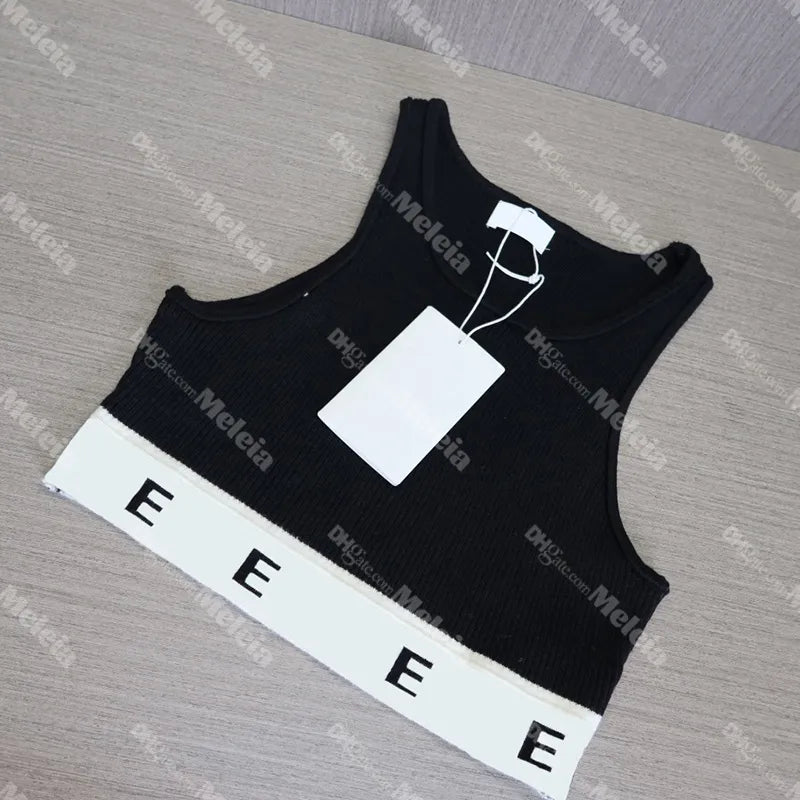 8 Styles Womens Tanks Tops Designer Knitted Vests Ladies T Shirts Designer Striped Letter Sleeveless Tops Knits Fashion Style Ladies Pullover Tees