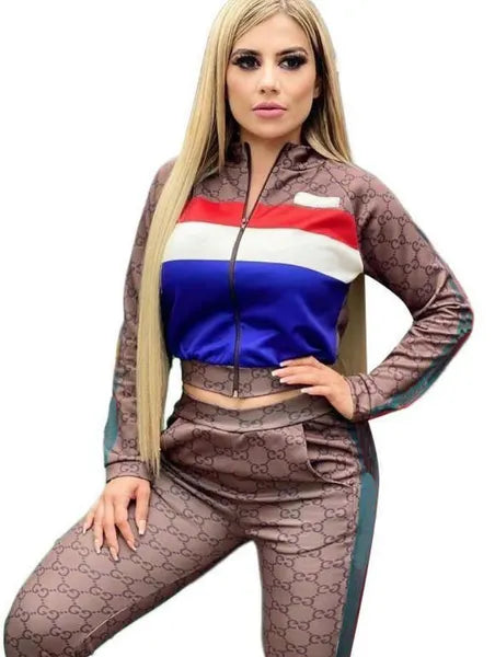 23GG Womens Designer TrackSuits cardigan Zipper Jacket pullover Jogger Pants Luxury letter print Two Piece Set Female slim Tracksuits Women's Clolthing