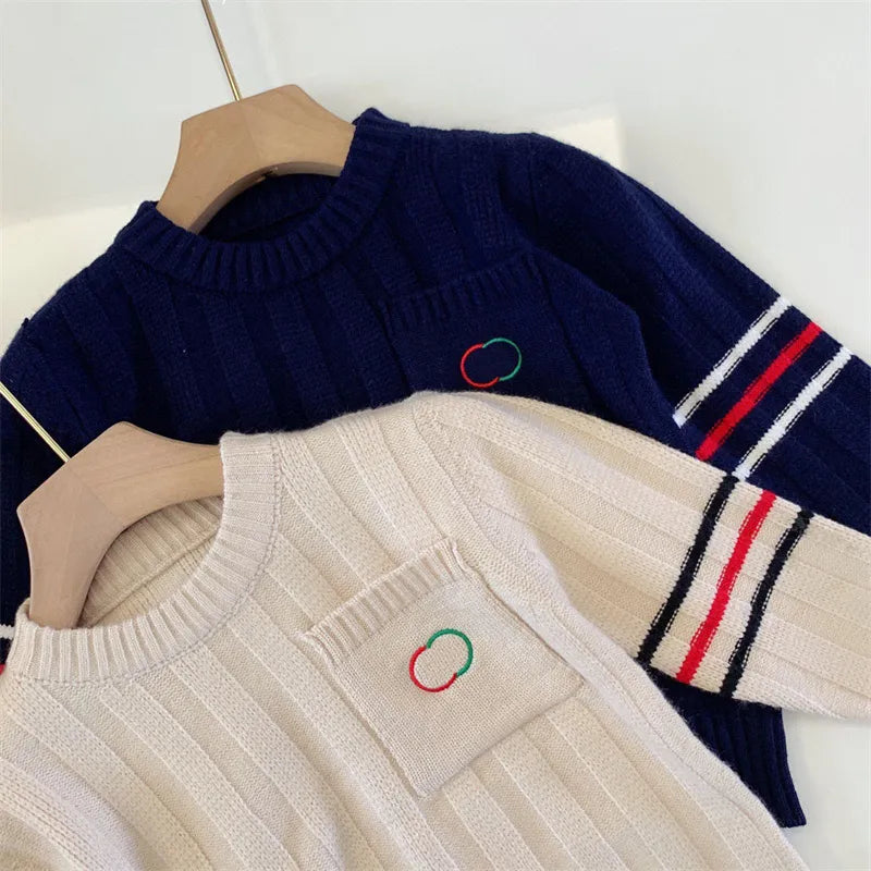 Baby Boys Designer Knitwear Tops Kids Classic Sweaters Autumn Winter Sweatshirts Childrens Sweater Jumper Clothing Unisex Clothes