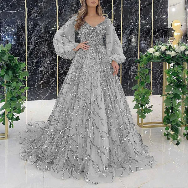 Basic Casual Dresses Elegant Women Evening Dress Sequin Shiny Sexy Lady Party Dresses for Special Occasion Luxry Wedding Female Prom Vestido 240217