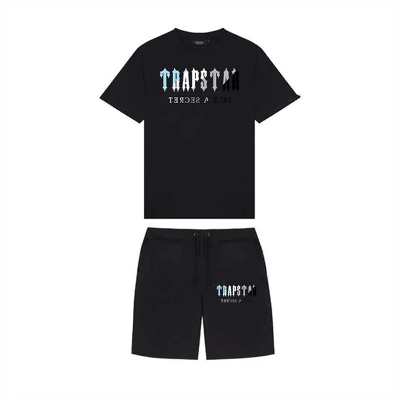 Men's T-Shirts 2023 New Summer TRAPSTAR Printed Cotton TShirt Men Beach Shorts Sets Streetwear Tracksuit Men's Sportswear Z0221