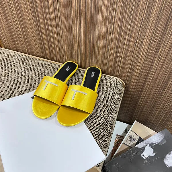 2024 New fashion Sandals Designer Women's tom black flip flop men ford miui Rubber Flat Sliders luxury sandale Hotel Mule Slide Summer mius loafer Beach Slipper