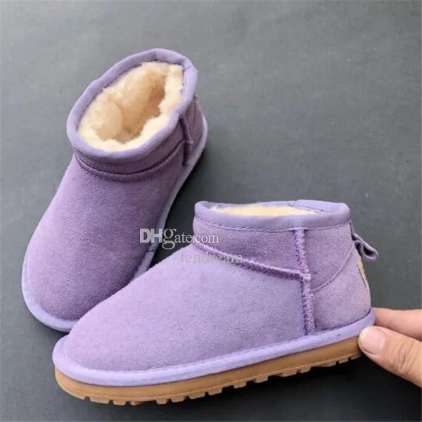 Brand Children Girls Mini snow boots Winter Warm Toddler WGG Boys Kids Children's Plush Warm Shoes size EU21-35