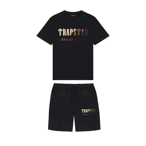 Men's T-Shirts 2023 New Summer TRAPSTAR Printed Cotton TShirt Men Beach Shorts Sets Streetwear Tracksuit Men's Sportswear Z0221