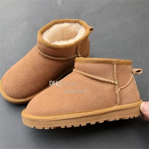 Brand Children Girls Mini snow boots Winter Warm Toddler WGG Boys Kids Children's Plush Warm Shoes size EU21-35