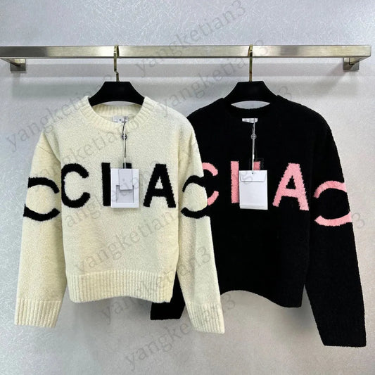 channel designer jumper sweaters women knit sweater clothes fashion pullover female autumn winter clothing ladies white loose long sleeves elegant casual tops