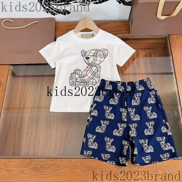 2023ss girls dress sets high end embroidery t shirts with long pleated skirts two pieces sets brand designer kids cotton t shirts white color mesh skirts flower print