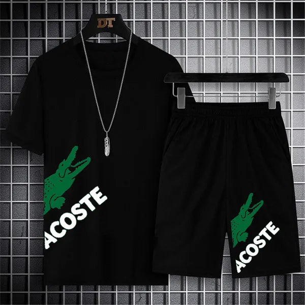 Fashion Summer Men's Tracksuits Short Sleeve Shorts Suit 2 Piece Set 2022 Classic Men's T-Shirt Beach Pants 2pcs Sports Casual Suits