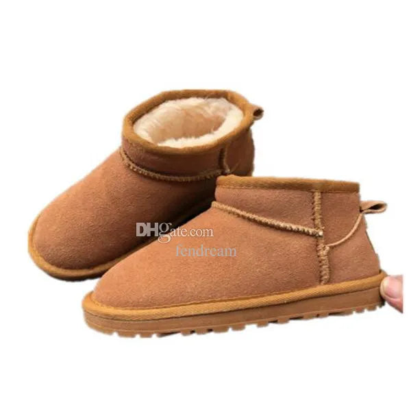 Brand Children Girls Mini snow boots Winter Warm Toddler WGG Boys Kids Children's Plush Warm Shoes size EU21-35