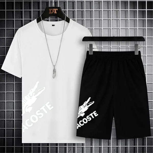 Fashion Summer Men's Tracksuits Short Sleeve Shorts Suit 2 Piece Set 2022 Classic Men's T-Shirt Beach Pants 2pcs Sports Casual Suits