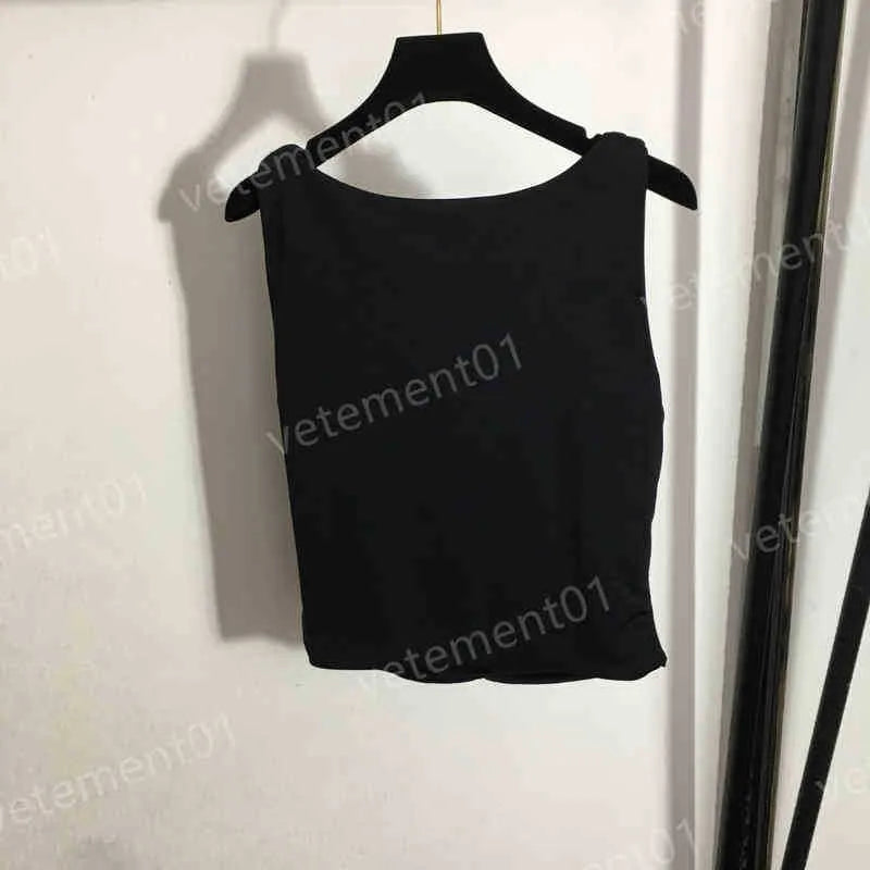 Women's T-Shirt Designer Womens T-Shirts Metal Shoulder Button Slim Fit Cool Tanks Top Summer Comfort Luxury Casual Women Clothing Q0BP