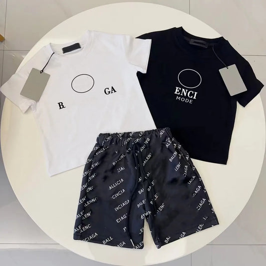 baby clothes Kid designer set kids designer two piece Short sleeved shorts luxury brand summer boy girl t shirt toddler clothe