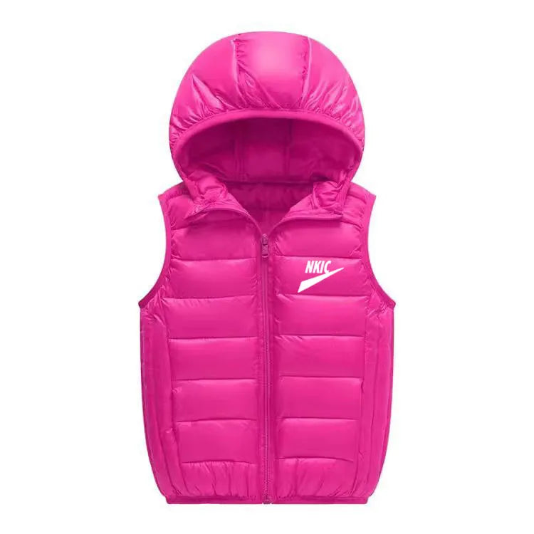 Autumn Winter New Fashion Hooded Kids Waistcoat Thick Vest Jackets For Boys Clothes Baby Girls Warm Coat Light Down Jacket