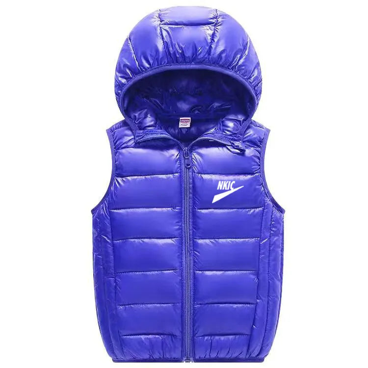 Autumn Winter New Fashion Hooded Kids Waistcoat Thick Vest Jackets For Boys Clothes Baby Girls Warm Coat Light Down Jacket