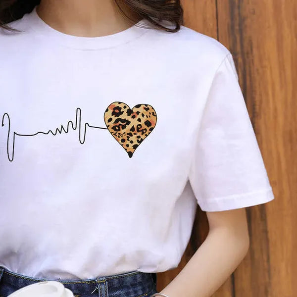 2024 Designer Womens T-shirt Plus Size S-3xl Short Sleeve Tops Tshirt Leopard Lips Print Crew Neck Tee Shirts Crop Top Summer Clothes Female Casual Streetwear T Shirt