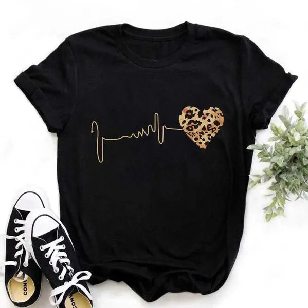 2024 Designer Womens T-shirt Plus Size S-3xl Short Sleeve Tops Tshirt Leopard Lips Print Crew Neck Tee Shirts Crop Top Summer Clothes Female Casual Streetwear T Shirt