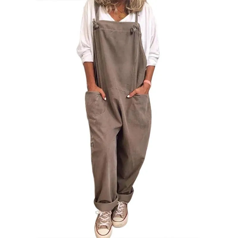 Women's Jumpsuits & Rompers Womens Jumper Overalls Cami Loose Romper Oversize Ladies Dungarees Jumpsuit Pockets Tank Pants Plus Size S-5XLWo