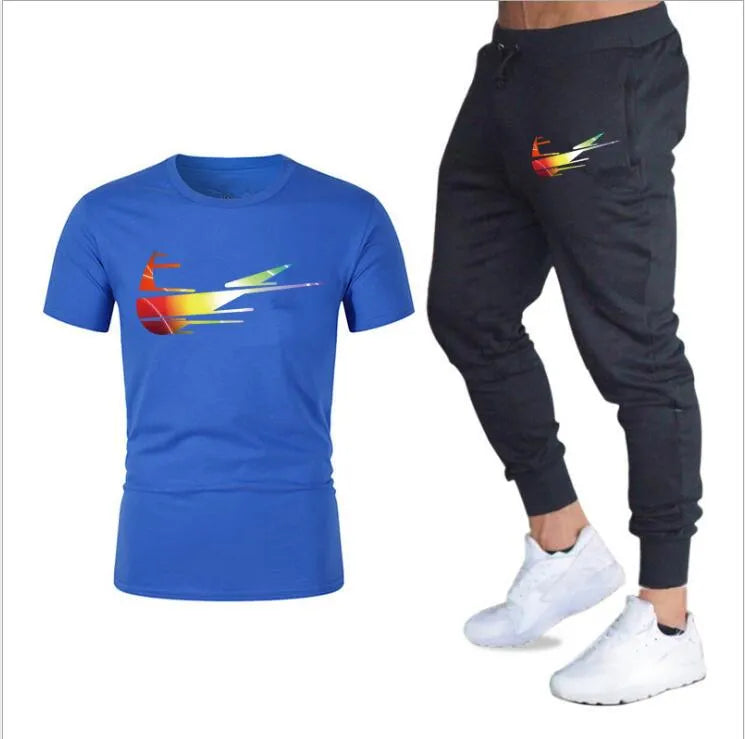 mens designer tracksuit Sportswear Sets Striped 2019 Summer Casual Breathable T-Shirts + Shorts men s clothing 2 piece set Sportsuits