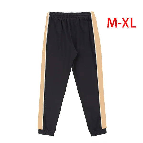 21SS Fashion Casual Mens Pants Trendy and Versatile Black Sweatpants with Letter Stripes Loose Drop Straight Trousers