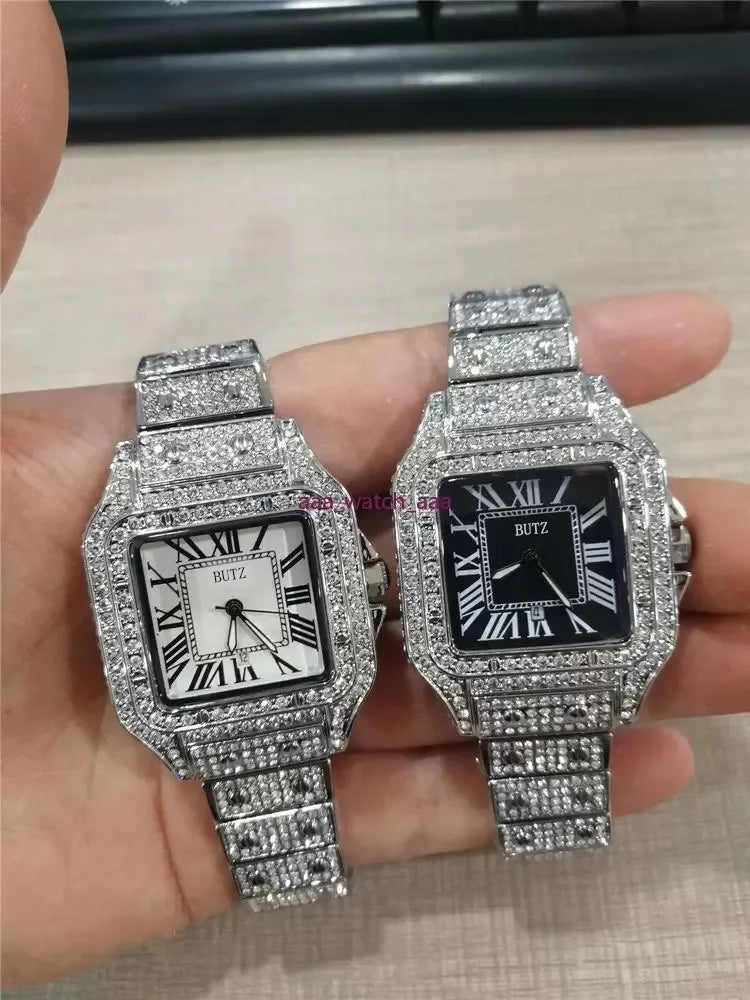 2022 High Quality Mens Women Watch Full Diamond Iced Out Strap Designer Watches Quartz Movement Couple Lovers Clock Wristwatch