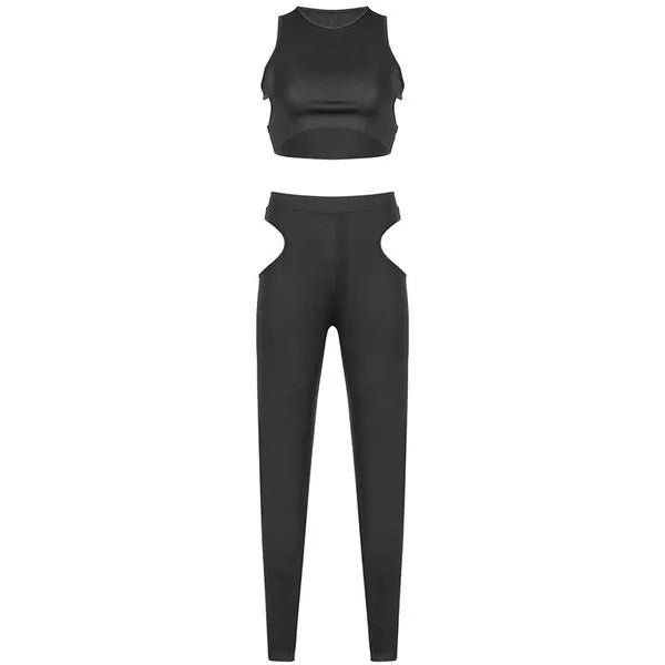 Women's Two Piece Pants Set Women Casual Tracksuit Summer Fashion Clothes Sleeveless Crop Top Vest And Loose Harem Suit Streetwear OutfitsWo