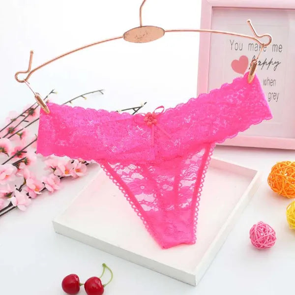 Fashion Sexy Lace g string Panties Briefs transparent Bowknot lingeries women underwears ladies thongs T Back Woman Clothes