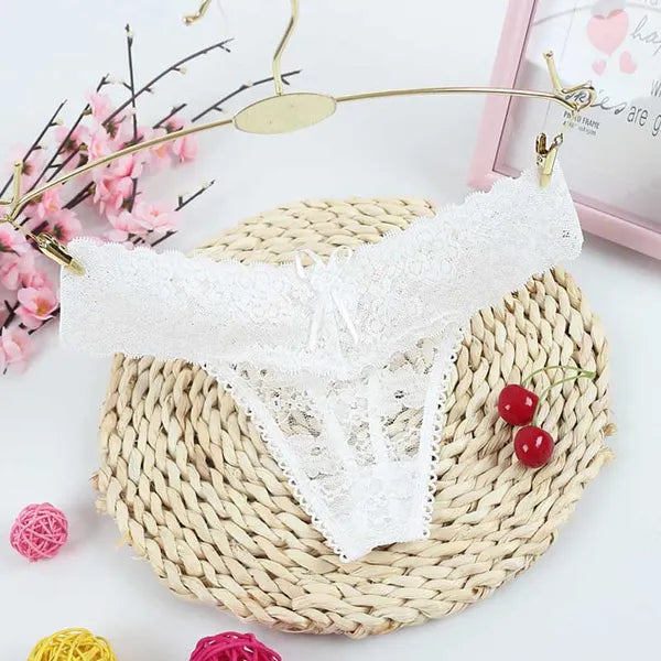 Fashion Sexy Lace g string Panties Briefs transparent Bowknot lingeries women underwears ladies thongs T Back Woman Clothes