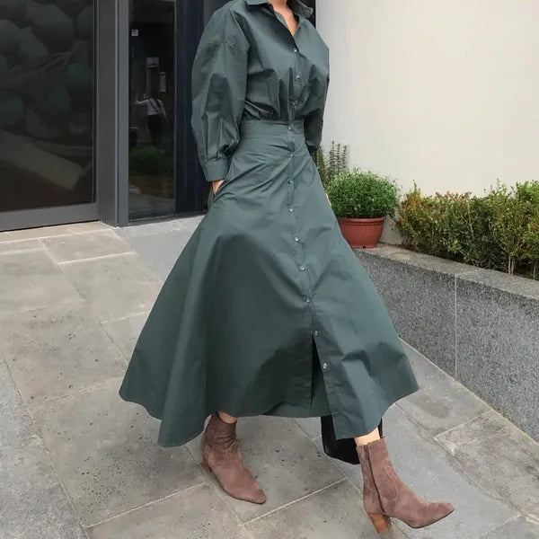 Plus Size Summer Shirt Dress Evening Female Vintage Dress Party Oversize Long Sleeve Beach Women Dresses Robe Vestido Prom 210309