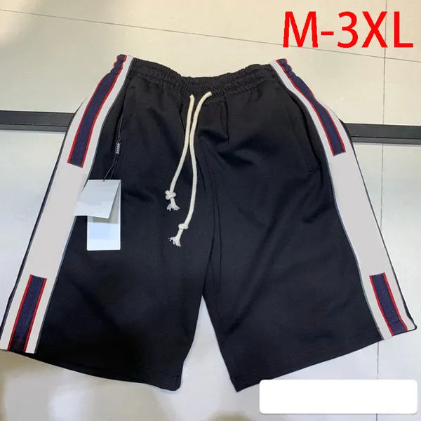 21SS Fashion Casual Mens Pants Trendy and Versatile Black Sweatpants with Letter Stripes Loose Drop Straight Trousers