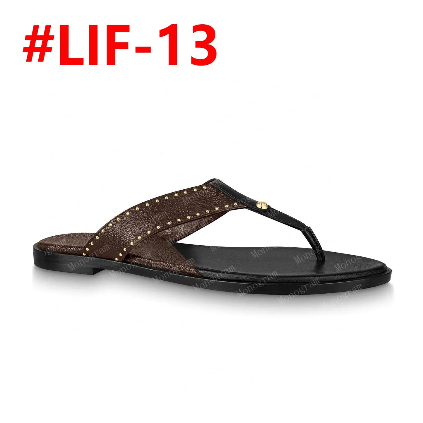 2024 desinger slippers slide thong sandal brown leather letters sandals women slipper men slides waterfront womens 35-41 with box and dust bag #LIF-01