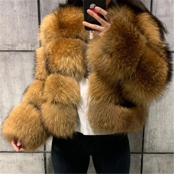 Women's Jacket Winter Faux Fur Coat for Women Coats Fluffy Jackets Woman Clothes Female Clothing Hooded Top Ladies Outerwear