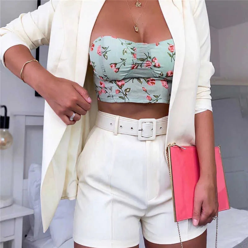 2020 Autumn Winter Women Blazer/shorts Set 2 Piece Set Office Suit Plus Size Outfits Jacket Casual Wide Leg Co Ord Set Pants Y0625