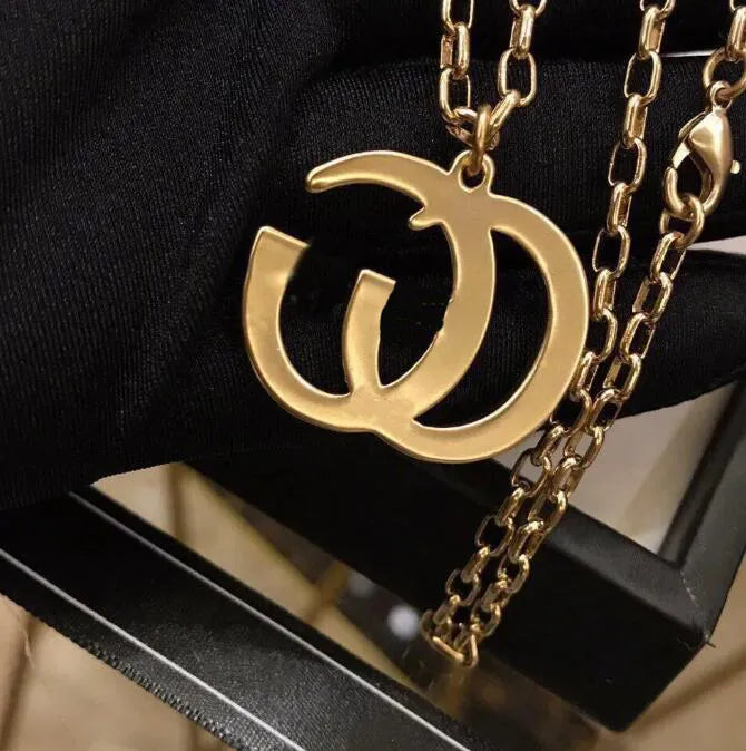 designer necklace jewlery designer for women designer jewelry Brand Designer Classic Style Double G Letter Necklace Classic Wedding Women Fashion Simple Jewelry