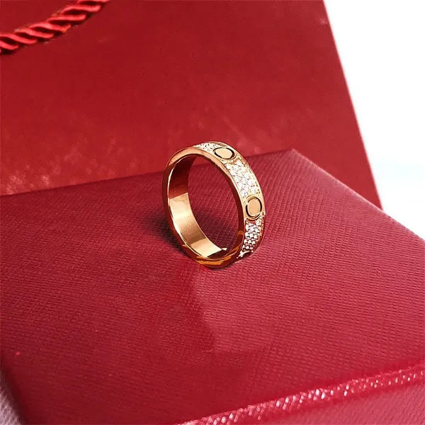 3mm 4mm 5mm 6mm titanium steel silver love ring men and women rose gold jewelry for lovers couple rings gift With drill wite box