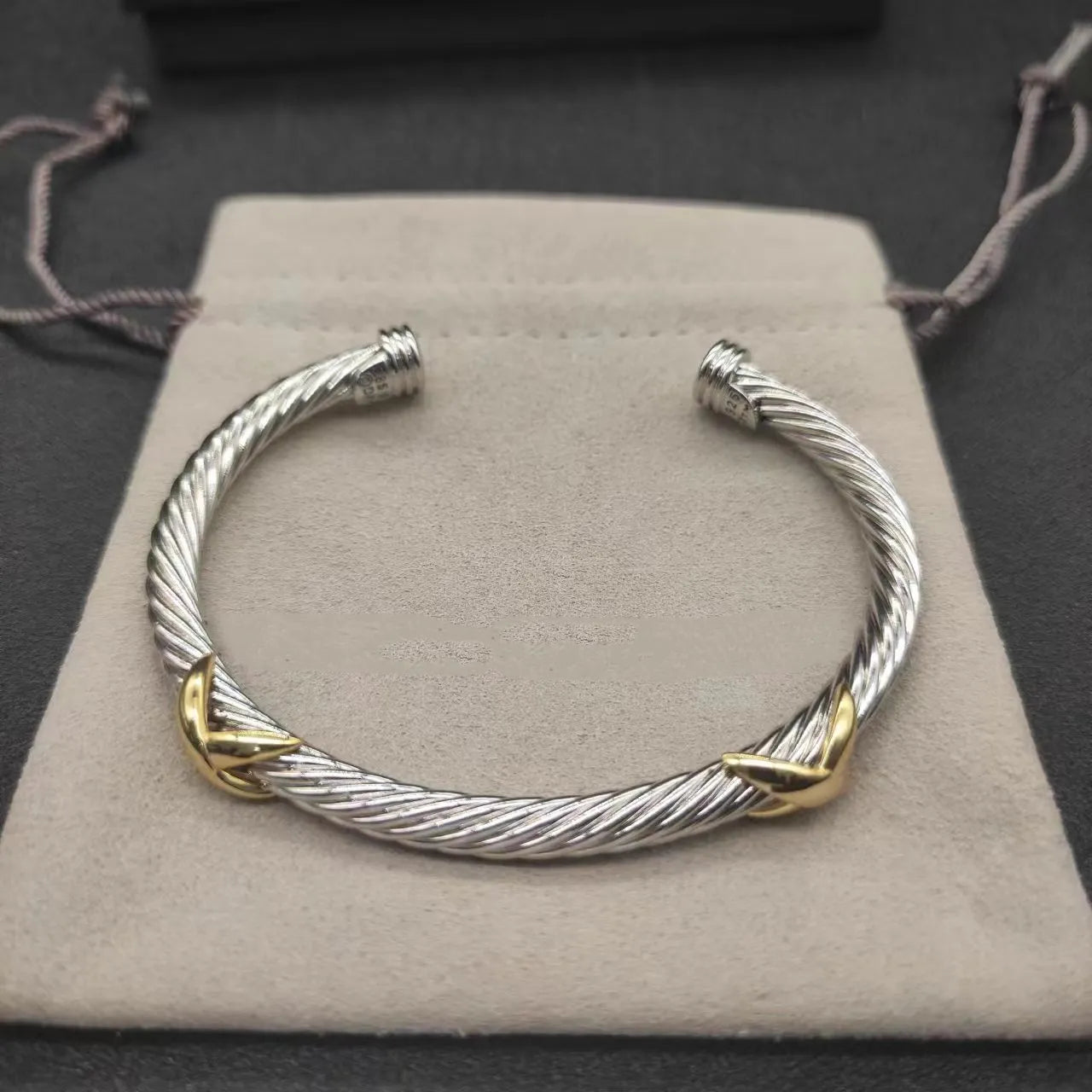 DY bracelet designer cable bracelets fashion jewelry for women men gold silver Pearl head cross bangle Bracelet open cuff dy jewelry man party christmas gift