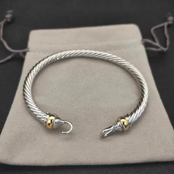 DY bracelet designer cable bracelets fashion jewelry for women men gold silver Pearl head cross bangle Bracelet open cuff dy jewelry man party christmas gift