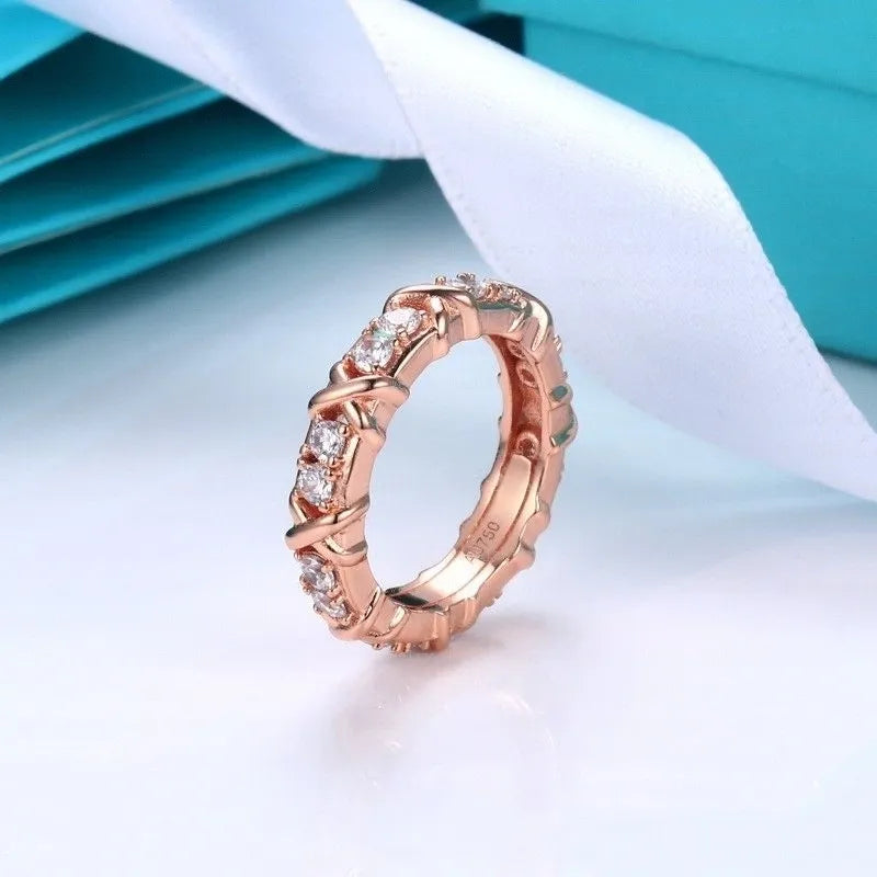 designer ring engagement rings for women luxury jewelry for women rose gold silver cross diamond Ring fashion jewelrys designers size 5-9 lady girls party gift