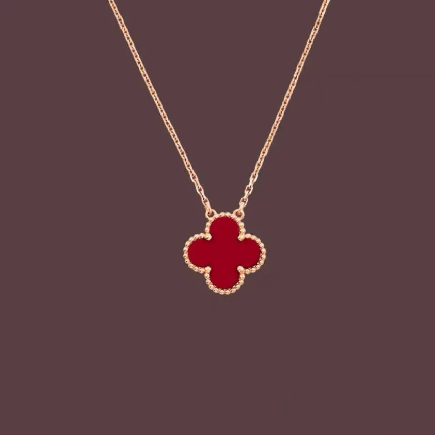 Fashion Pendant Necklaces for women Elegant 4/Four Leaf Clover locket Necklace Highly Quality Choker chains Designer Jewelry 18K Plated gold girls Gift