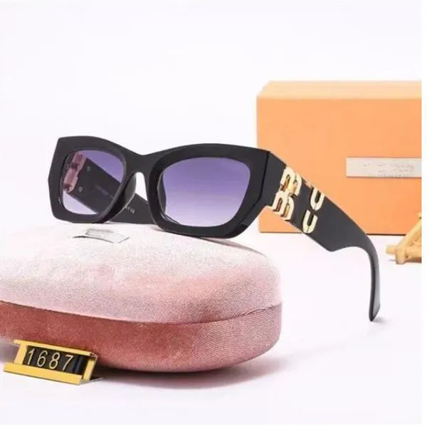 Miu sunglasses oval frame miu Sunglasses designer Women's radiation resistant personality Men's retro glasses board High grade high appearance value