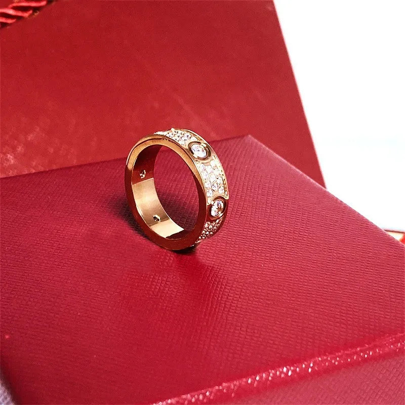 3mm 4mm 5mm 6mm titanium steel silver love ring men and women rose gold jewelry for lovers couple rings gift With drill wite box