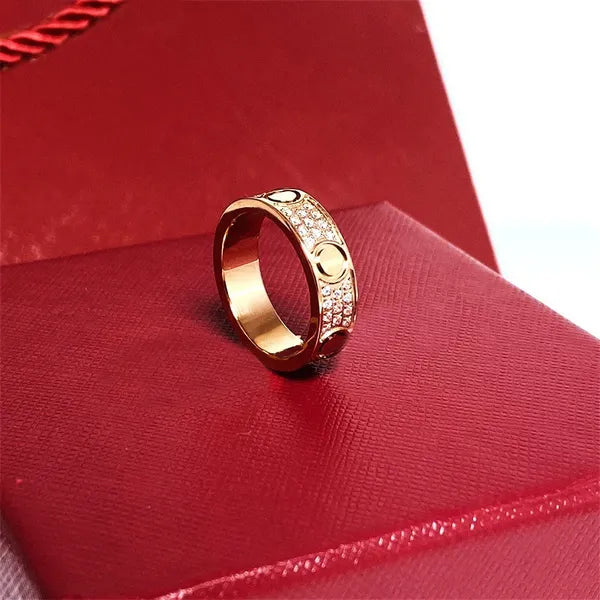 3mm 4mm 5mm 6mm titanium steel silver love ring men and women rose gold jewelry for lovers couple rings gift With drill wite box