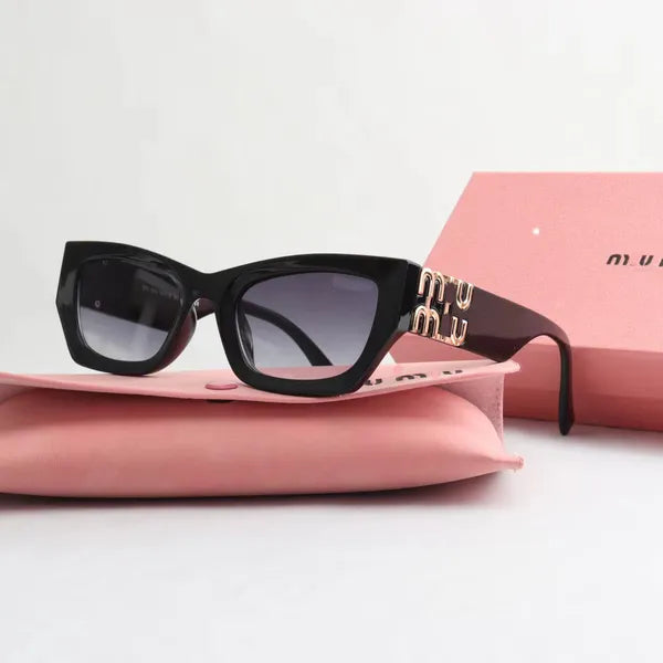 Miu sunglasses oval frame miu Sunglasses designer Women's radiation resistant personality Men's retro glasses board High grade high appearance value