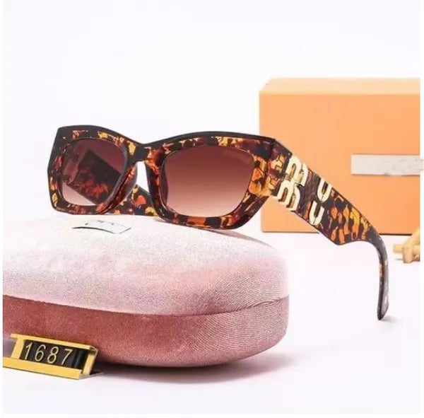 Miu sunglasses oval frame miu Sunglasses designer Women's radiation resistant personality Men's retro glasses board High grade high appearance value